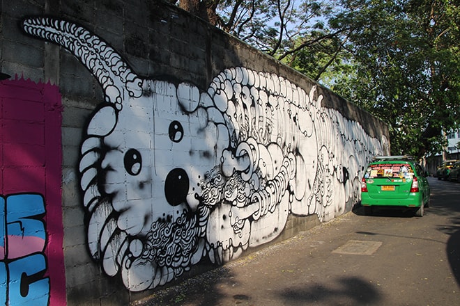 Squelette Street Art Bangkok