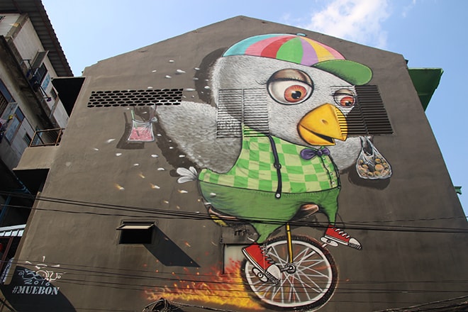 Street Art Bangkok Oiseau