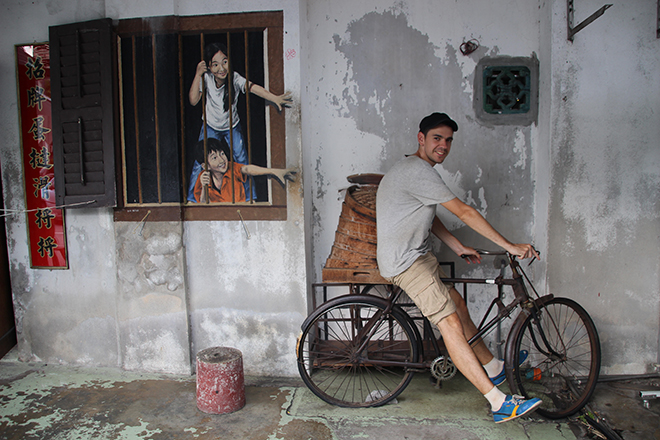 Tom vélo 3D Street Art Penang Malaisie