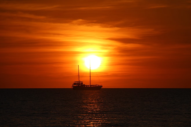 Coucher de soleil Mindil Beach Darwin Australie