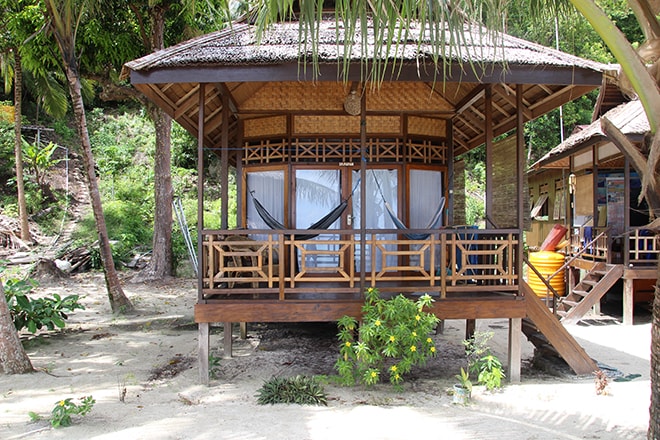 Notre bungalow au Sandy Bay Resort Malengue iles Togian