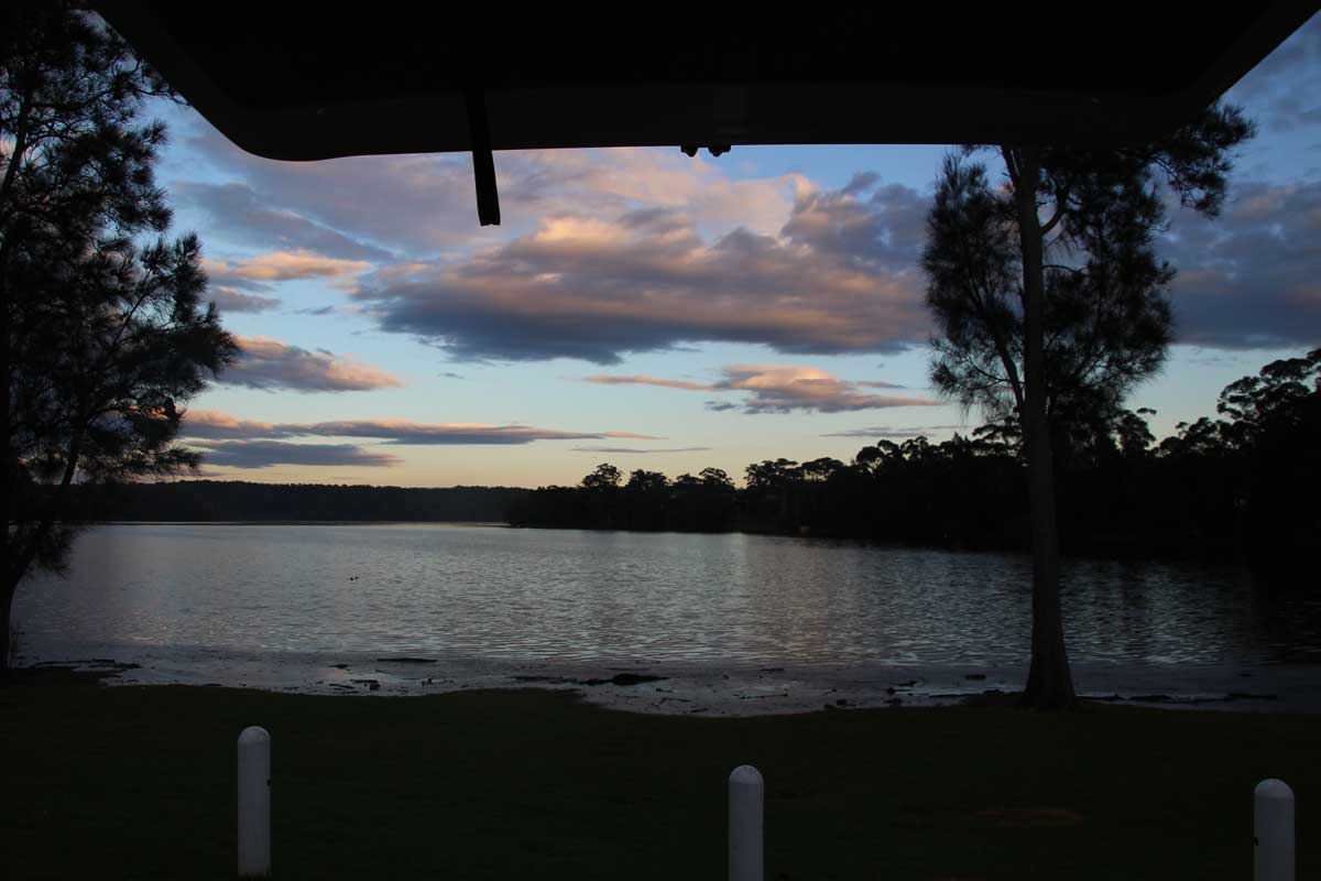 Lever de soleil depuis le van Wallaga Lake