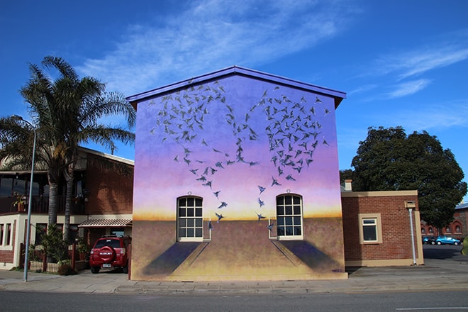 Street Art amoureux Port Adelaide Australie