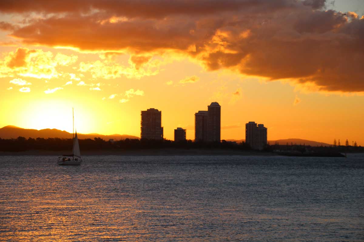 Coucher de soleil Surfers Paradise