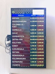 prix taxis aéroport colombo