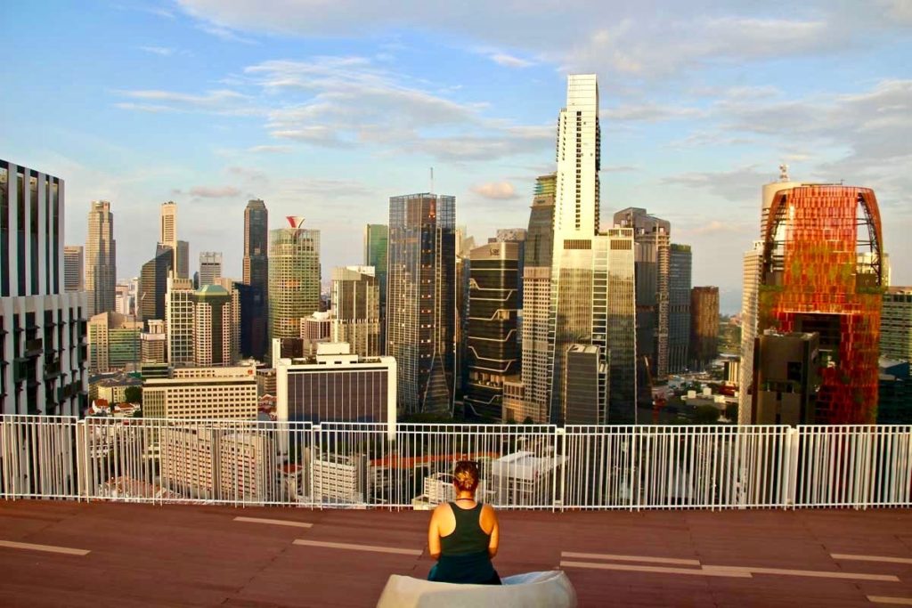 Vue coucher de soleil pinnacle Condo Singapour