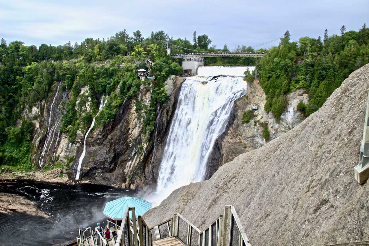 escalier panoramique chute montmorency été quebec