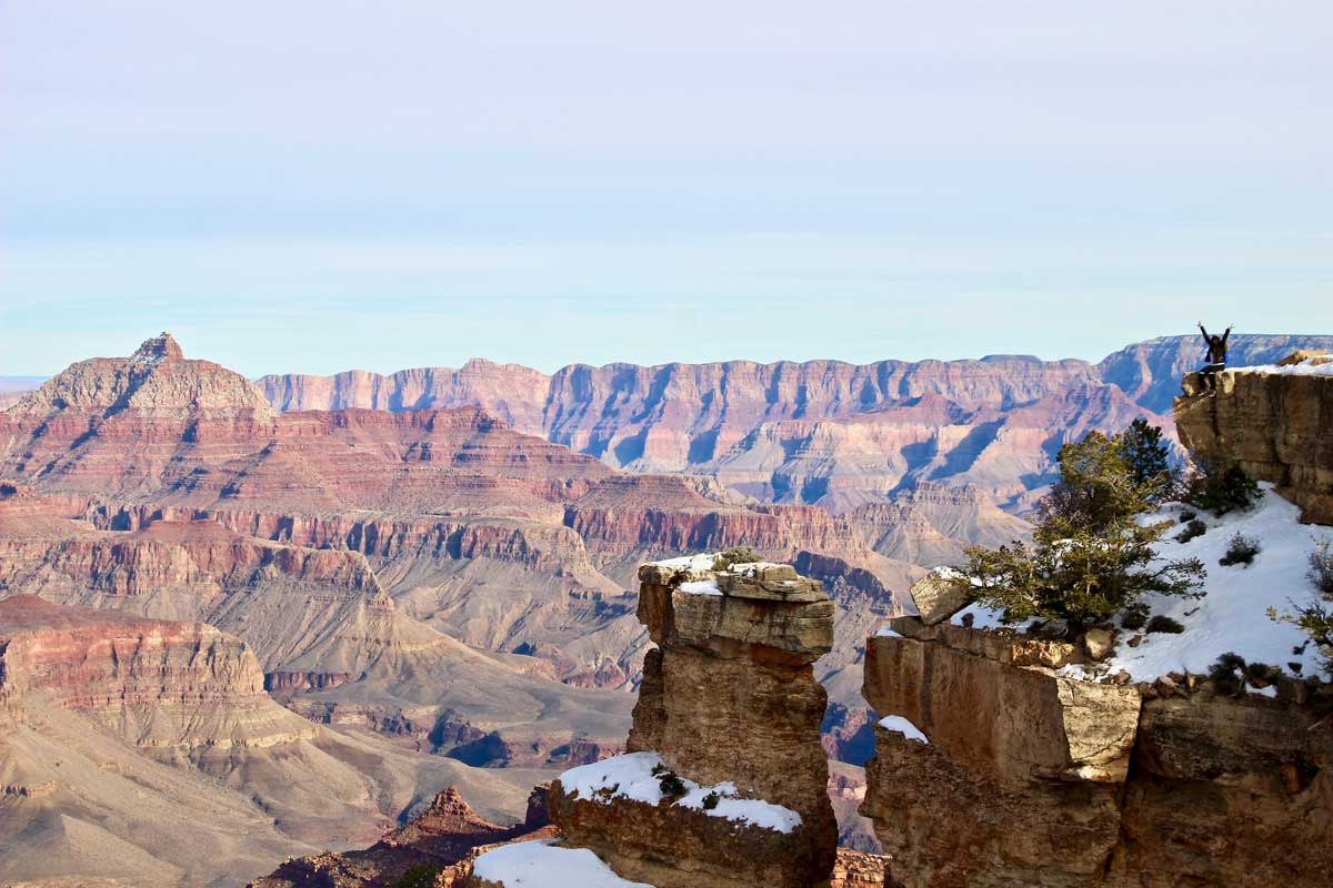 grand canyon usa hiver neige