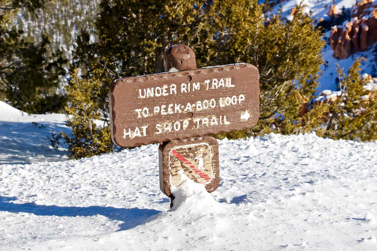 trails bryce canyon hiver