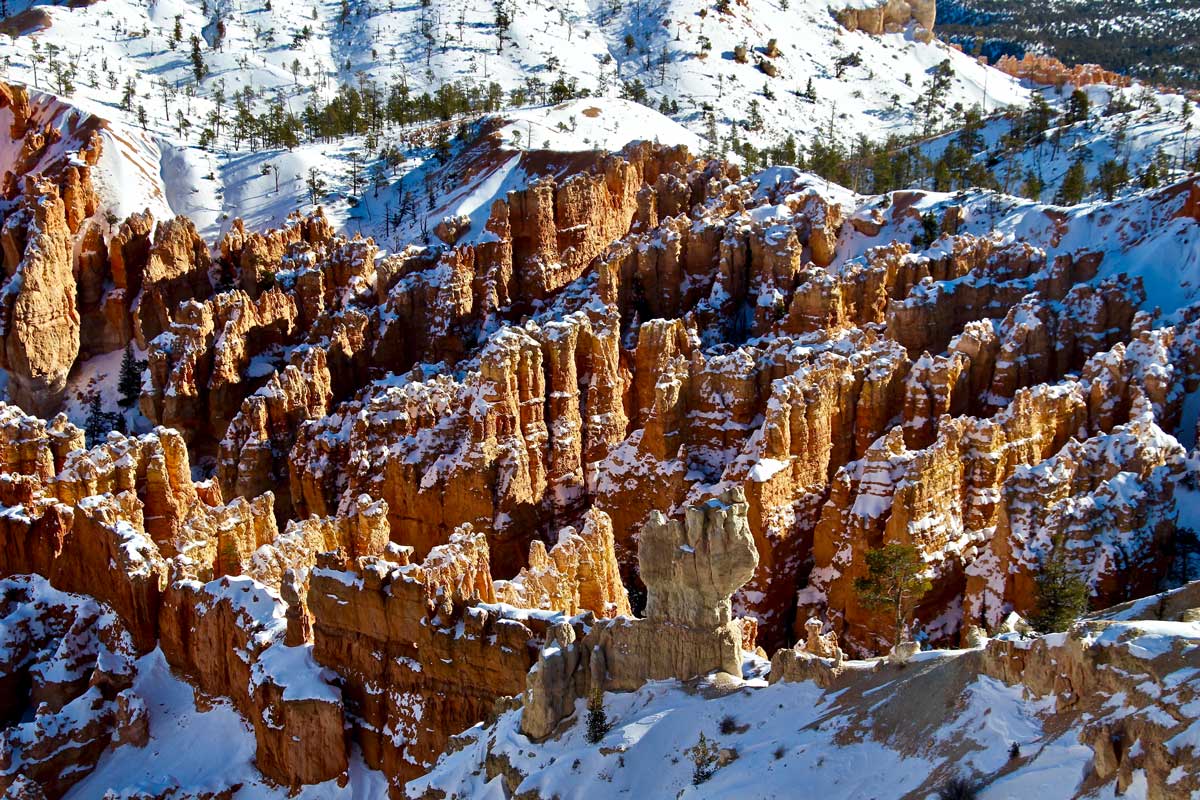 amphithéâtre bryce canyon hiver