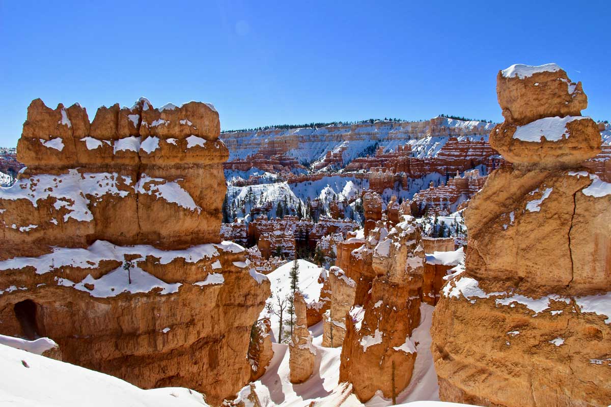 randonnée bryce canyon hiver