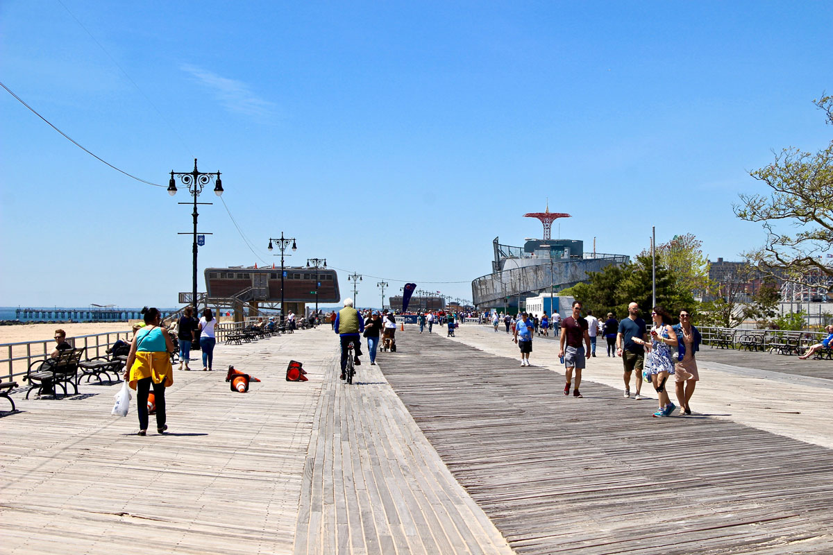 Boardwalk Coney Island Plage Brooklyn New York