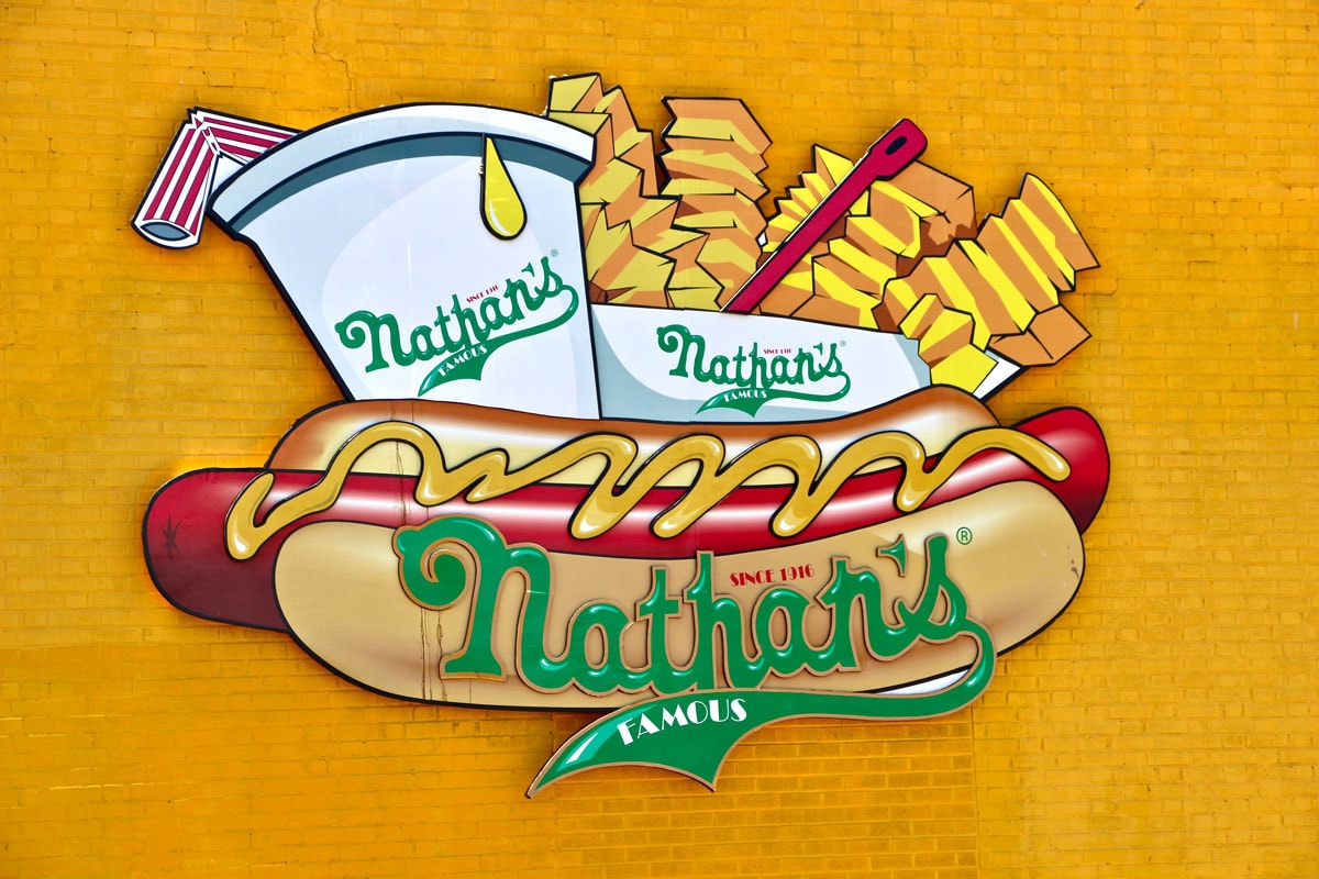 Logo Nathans hot dog Brooklyn New York