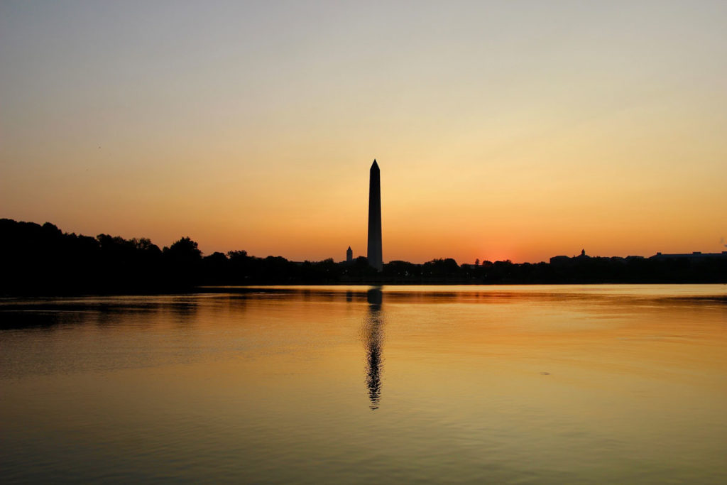 lever de soleil Washington monument