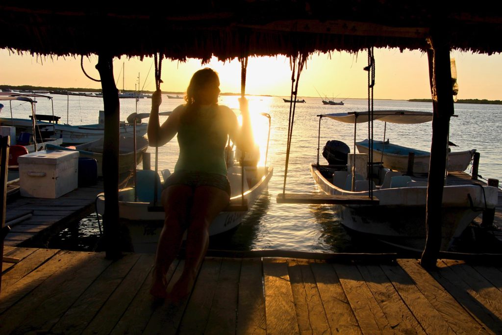 Coucher de soleil sur Rio Lagartos