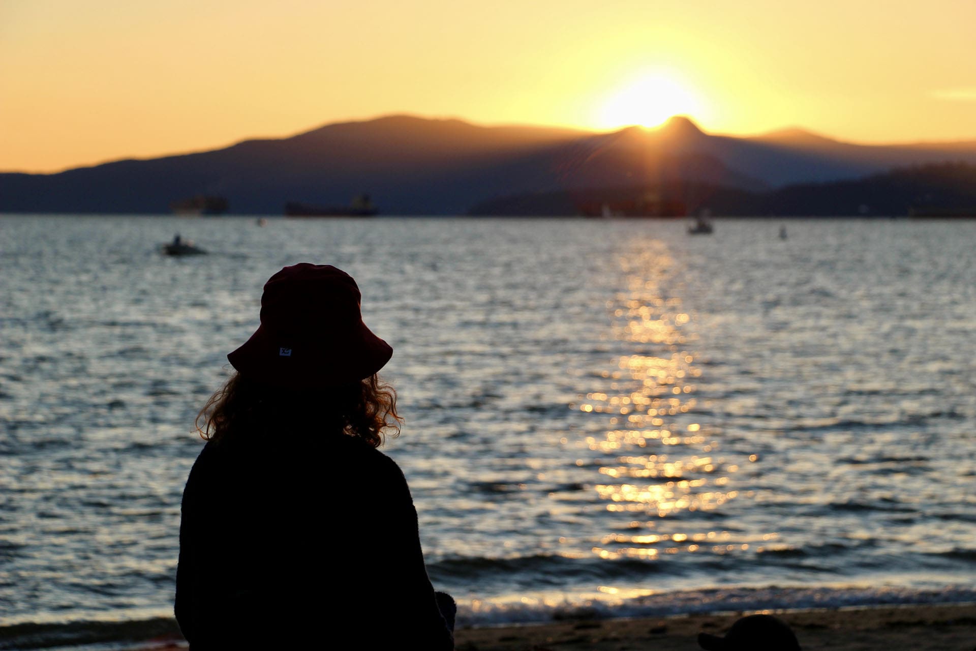 Coucher de soleil sur Vancouver depuis Sunset Beach