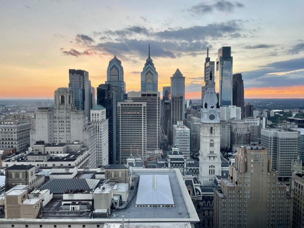 coucher soleil philadelphie