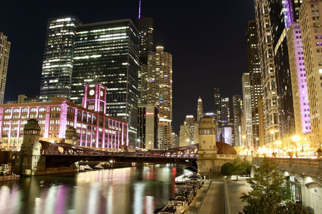 chicago river nuit