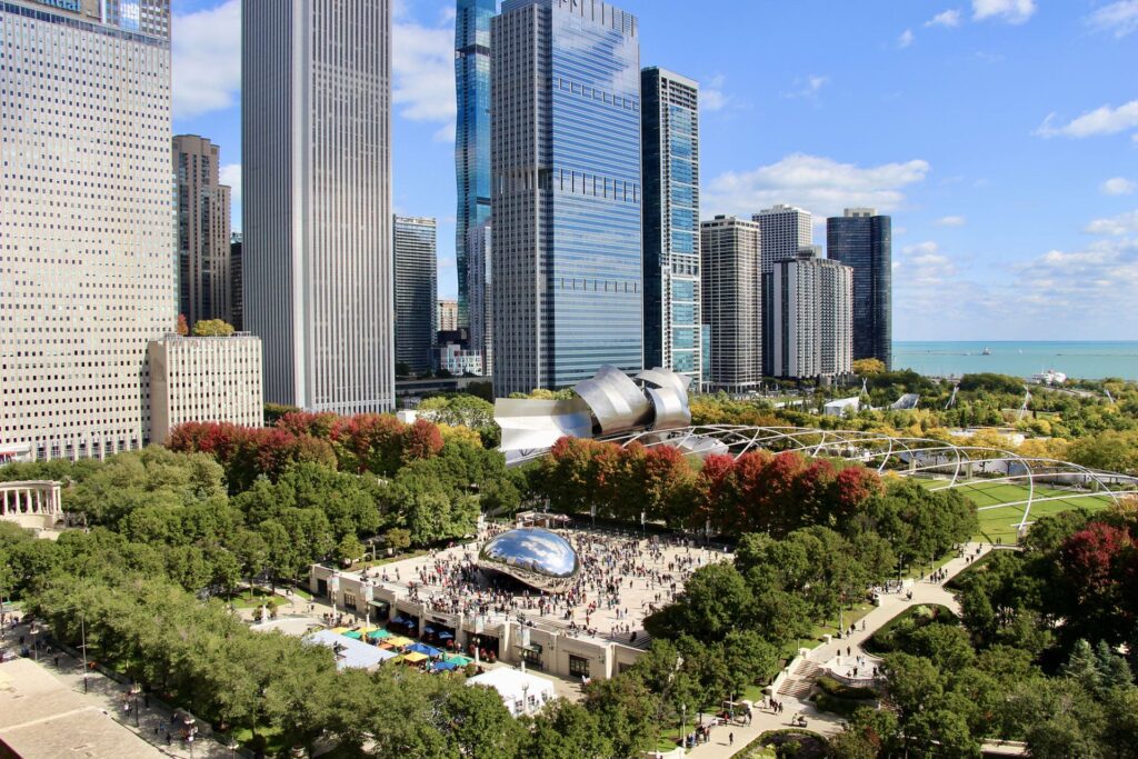 Rooftop chicago avec vue sur le Millennium Park