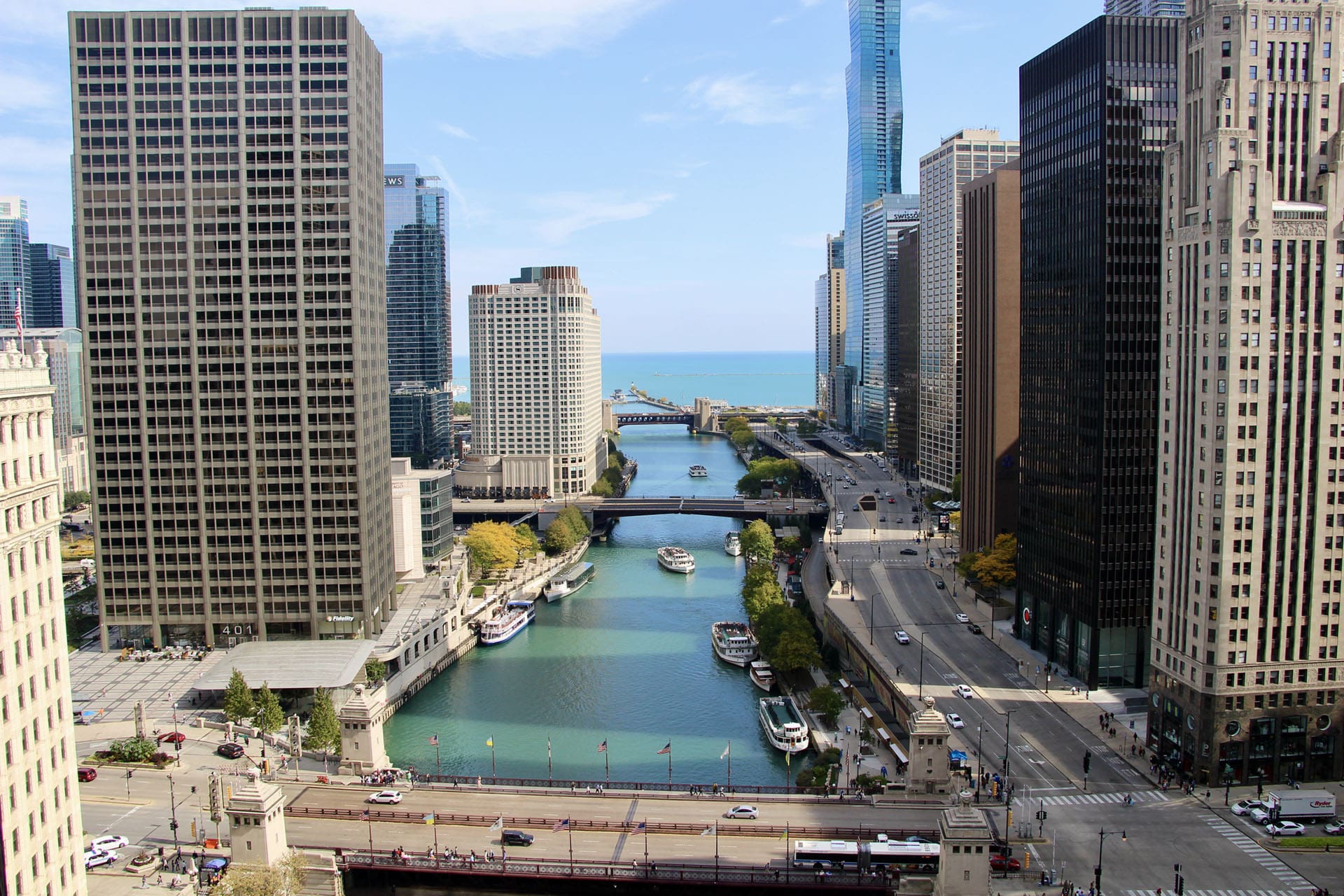 vue depuis Trump Tower Chicago