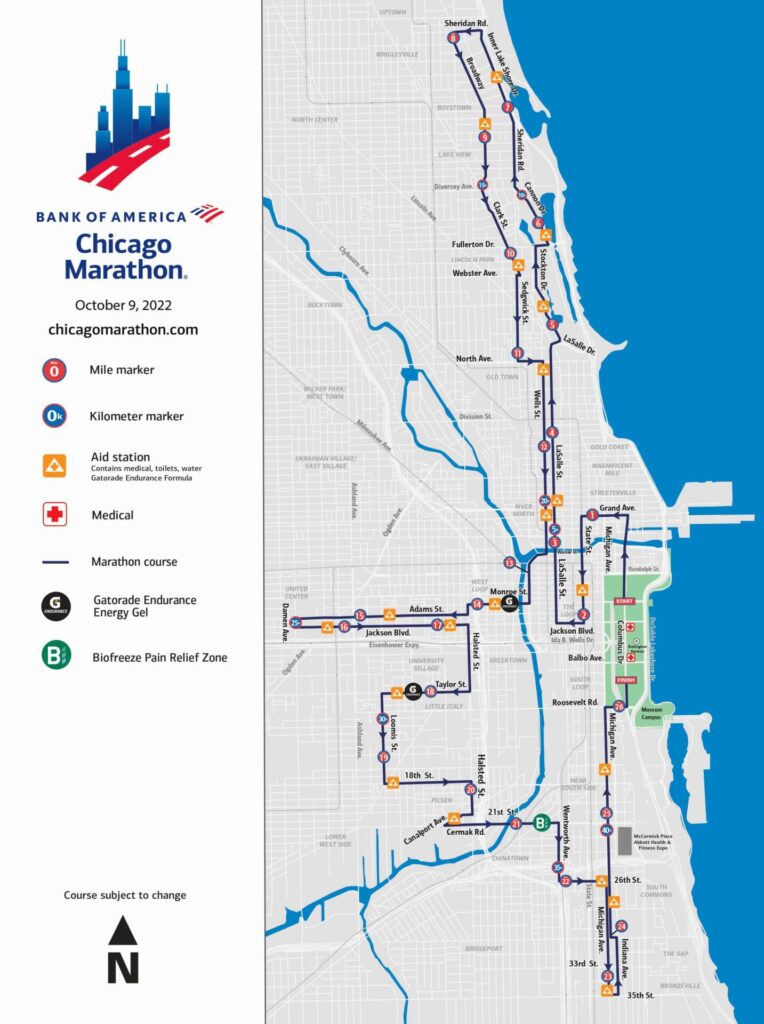 parcours marathon chicago