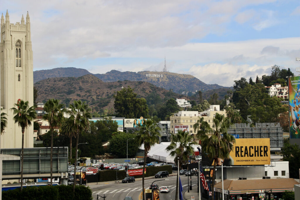 Vue sur Hollywood depuis Walf of fame Road trip Los Angeles - Californie - USA